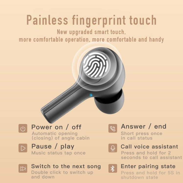 278 TWS External Noise Cancelling Touch Bluetooth Earphone with Charging Box, Support LED Power Digital Display & Breathing Lights & Call & Voice Assistant, 278 Black, 278 White