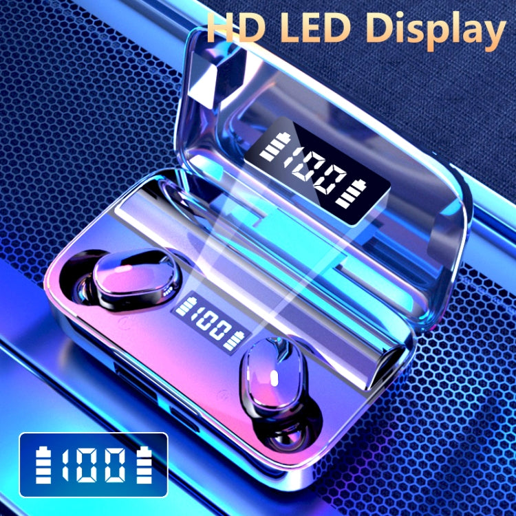 A9 TWS CVC8.0 and DSP Dual Noise Cancelling Bluetooth Earphone with Magnetic Charging Box & LED Digital Display, Support Touch & HD Call & Siri & Power Bank, A9