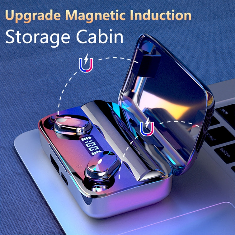 A9 TWS CVC8.0 and DSP Dual Noise Cancelling Bluetooth Earphone with Magnetic Charging Box & LED Digital Display, Support Touch & HD Call & Siri & Power Bank, A9