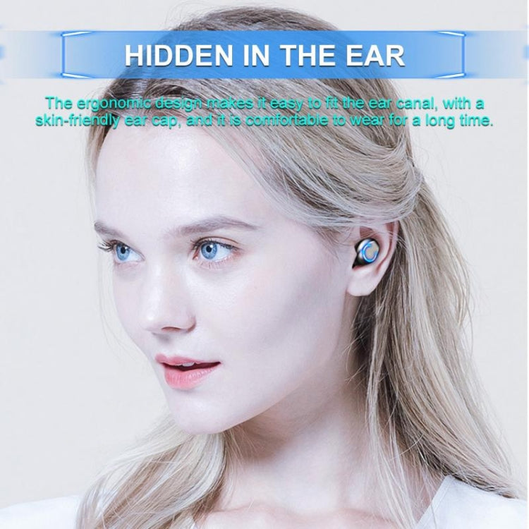 F9-8 TWS CVC8.0 Noise Cancelling Touch Mini Bluetooth Earphone with Charging Box, Support Three-screen LED Power Display & Mobile Phone Holder & Call & Voice Assistant, F9-8