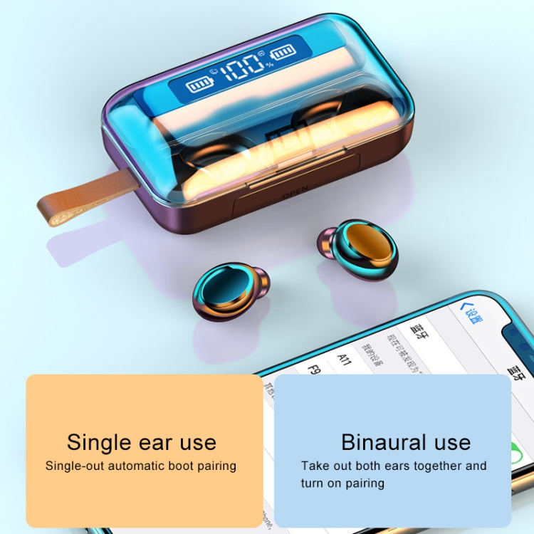 F9-5C Jerry Solution Touch Bluetooth Earphone with Magnetic Charging Box, Support Three-screen LED Power Display & Power Bank & Call & Siri & Hand Strap, F9-5C Jerry