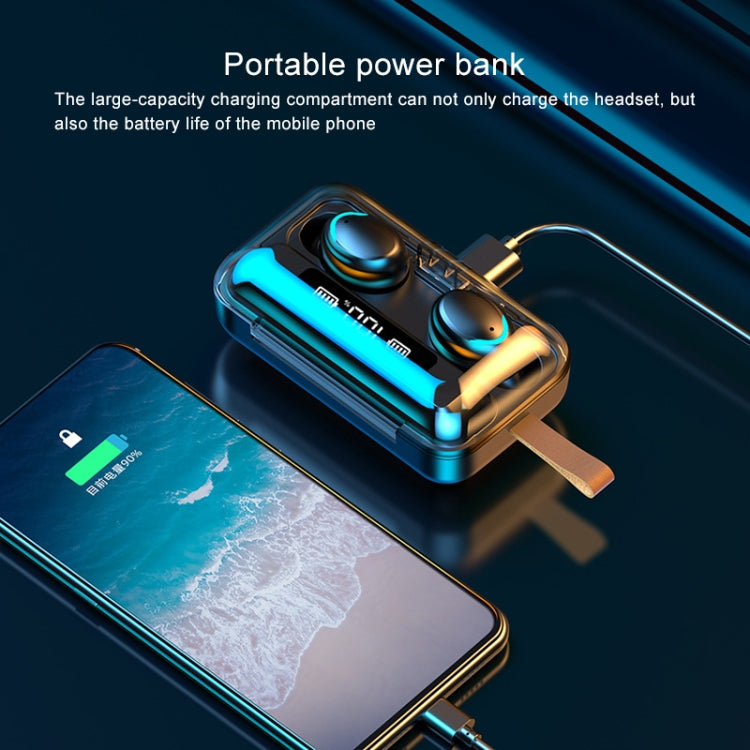 F9-5C Jerry Solution Touch Bluetooth Earphone with Magnetic Charging Box, Support Three-screen LED Power Display & Power Bank & Call & Siri & Hand Strap, F9-5C Jerry