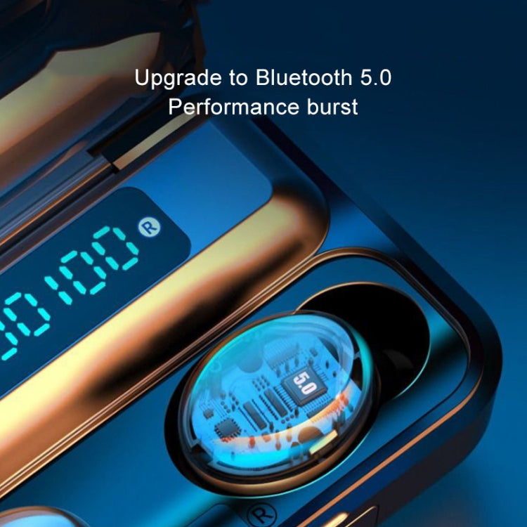 F9-5C Three-screen Digital Display Noise Reduction Bluetooth Earphone, F9-5C without Strap Black