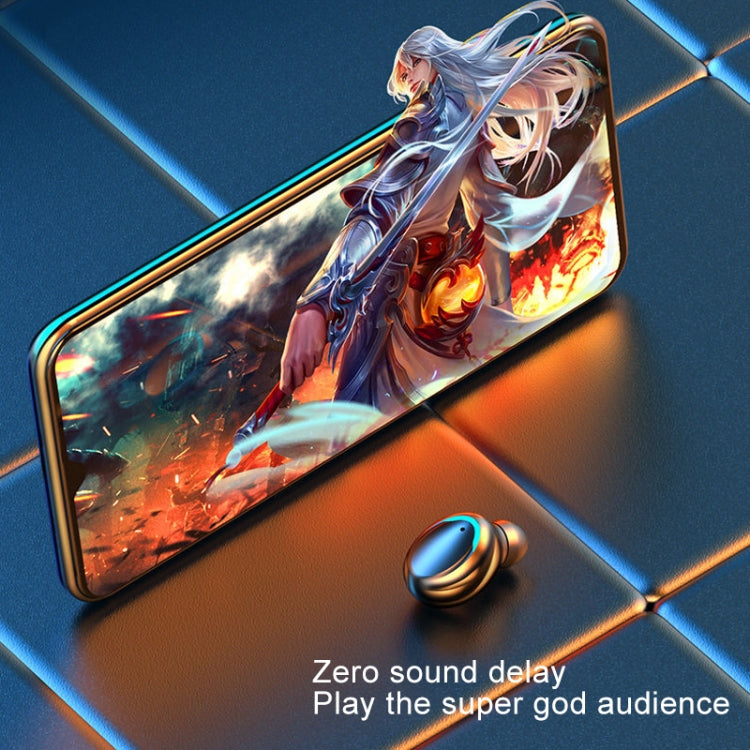 F9-5C Three-screen Digital Display Noise Reduction Bluetooth Earphone, F9-5C without Strap Black