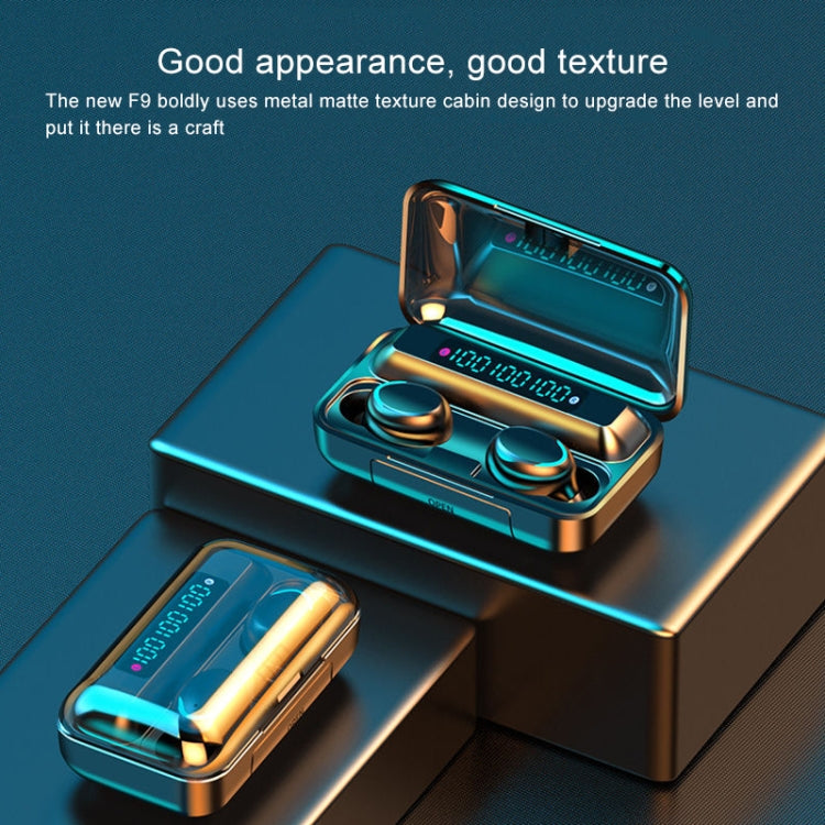 F9-5C Three-screen Digital Display Noise Reduction Bluetooth Earphone, F9-5C without Strap Black