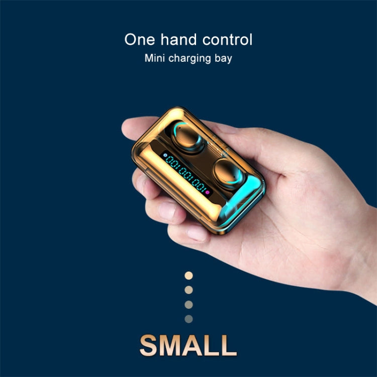 F9-5C Three-screen Digital Display Noise Reduction Bluetooth Earphone with Hand Strap, F9-5C Three Digital Display Black, F9-5C Three Digital Display White