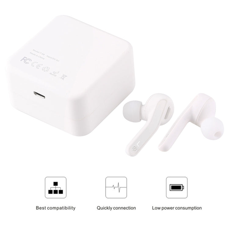 T-88 TWS Bluetooth V5.0 Wireless Stereo Earphones with Magnetic Charging Box