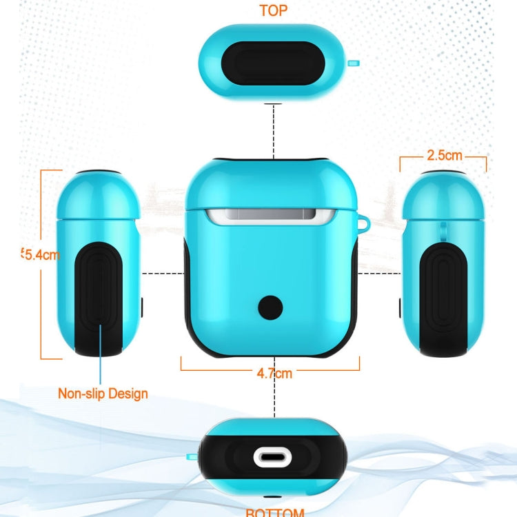 Varnished PC Bluetooth Earphones Case Anti-lost Storage Bag for Apple AirPods 1/2