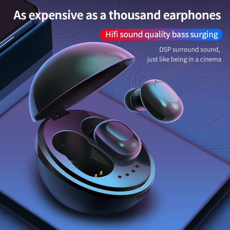 A10 TWS Space Capsule Shape Wireless Bluetooth Earphone with Magnetic Charging Box & Lanyard, Support HD Call & Automatic Pairing Bluetooth, Black, Black White, White, White + Black