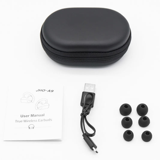 JHO-A9 TWS earphone charging case with compact storage and quick-charge capability