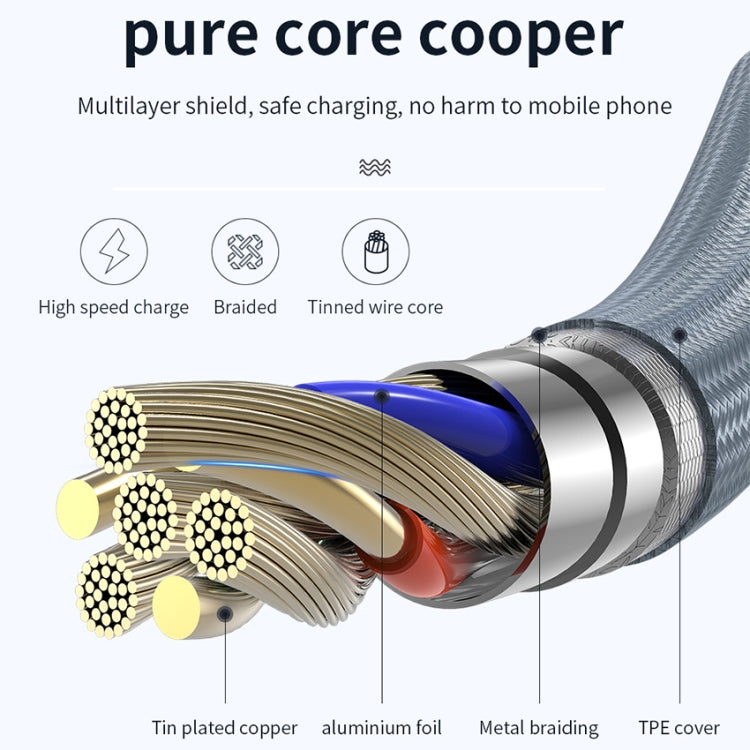 JOYROOM S-M369 Simple Series 2.4A 8 Pin Nylon Braided Data Cable, Length: 1.2m