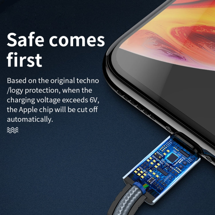 JOYROOM S-M369 Simple Series 2.4A 8 Pin Nylon Braided Data Cable, Length: 1.2m