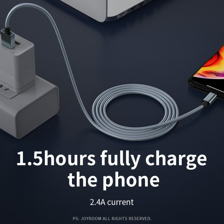 JOYROOM S-M369 Simple Series 2.4A 8 Pin Nylon Braided Data Cable, Length: 1.2m