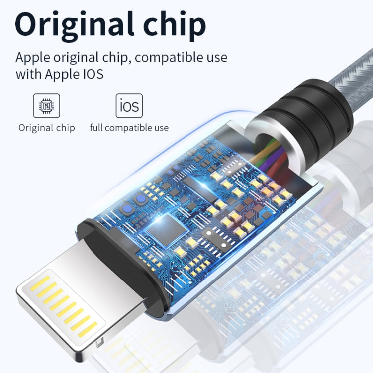 JOYROOM S-M369 Simple Series 2.4A 8 Pin Nylon Braided Data Cable, Length: 1.2m