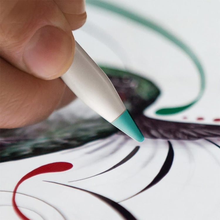 4 PCS Non-slip Mute Wear-resistant Nib Cover for Apple Pencil 1 / 2, Mint Green, Transparent, Dark Blue, White