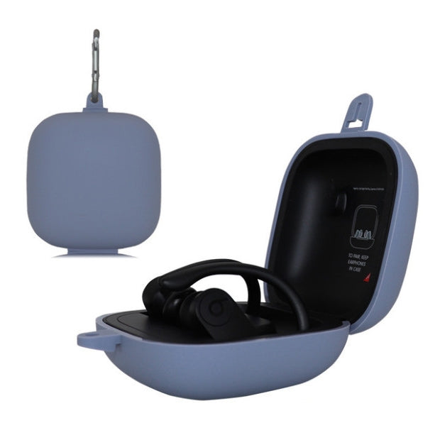 Solid Color Silicone Wireless Bluetooth Earphone Protective Case for Beats Powerbeats Pro, Light Purple, Mint Green, Purple, Red, Wine Red, Black, Yellow, Dark Blue, Gray Blue, Grass Green, Grey