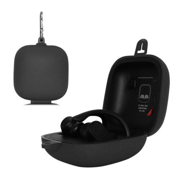 Solid Color Silicone Wireless Bluetooth Earphone Protective Case for Beats Powerbeats Pro, Light Purple, Mint Green, Purple, Red, Wine Red, Black, Yellow, Dark Blue, Gray Blue, Grass Green, Grey