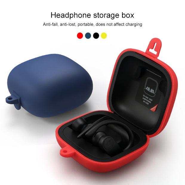 Solid Color Silicone Wireless Bluetooth Earphone Protective Case for Beats Powerbeats Pro, Mint Green, Purple, Red, Wine Red, Black, Dark Blue, Gray Blue, Grass Green, Grey, Light Purple