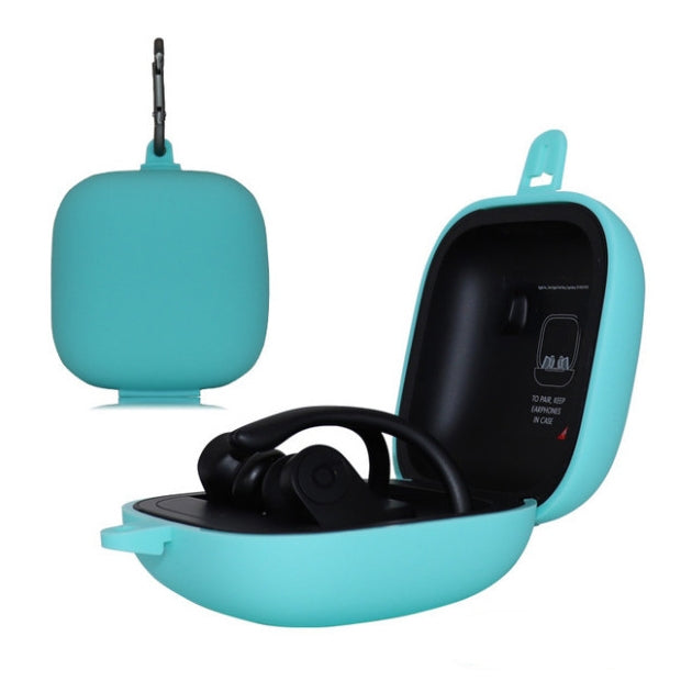 Solid Color Silicone Wireless Bluetooth Earphone Protective Case for Beats Powerbeats Pro, Mint Green, Purple, Red, Wine Red, Black, Dark Blue, Gray Blue, Grass Green, Grey, Light Purple