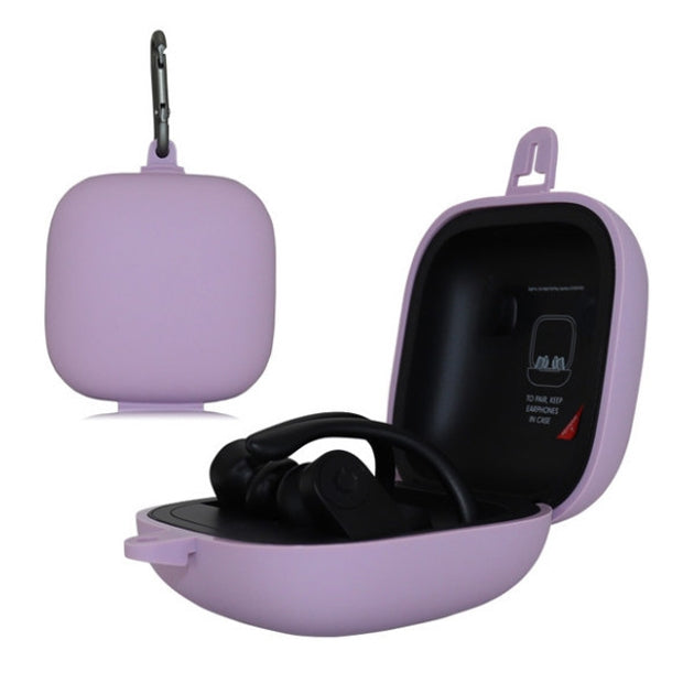 Solid Color Silicone Wireless Bluetooth Earphone Protective Case for Beats Powerbeats Pro, Light Purple, Mint Green, Purple, Red, Wine Red, Black, Yellow, Dark Blue, Gray Blue, Grass Green, Grey