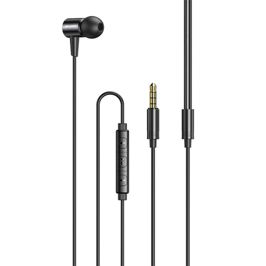 Comfortable in-ear design of awei L2 stereo earphones with mic control