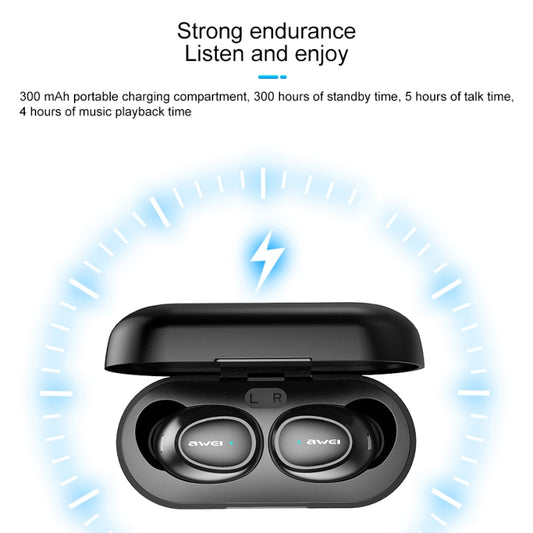 Dual awei T6 true wireless buds isolated on white background