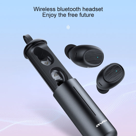awei T55 TWS headset in-use during active workout or running session