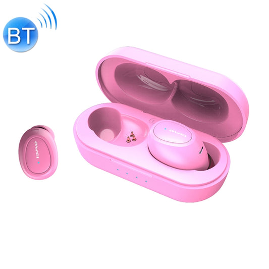 awei T16 true wireless earphones paired with smartphone displaying connectivity