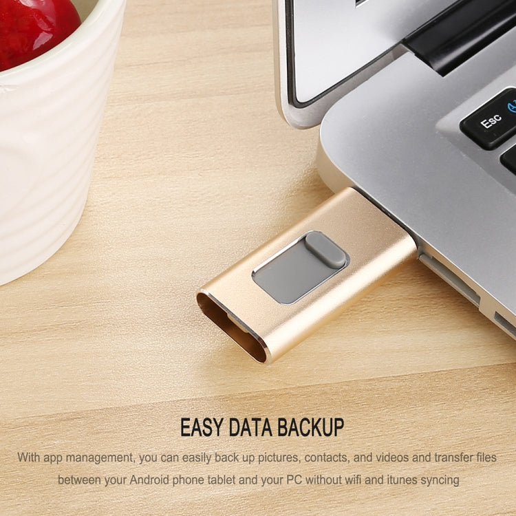Clé USB 32 Go Richwell 3 en 1 Type-C + 8 broches + USB 3.0 en métal avec fonction OTG