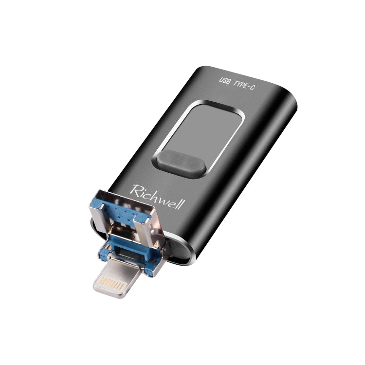 Clé USB 32 Go Richwell 3 en 1 Type-C + 8 broches + USB 3.0 en métal avec fonction OTG