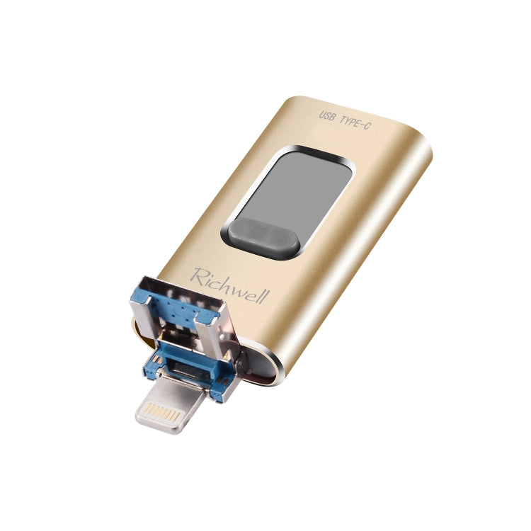 Clé USB 32 Go Richwell 3 en 1 Type-C + 8 broches + USB 3.0 en métal avec fonction OTG