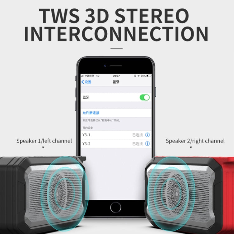 X3 5W Outdoor IPX7 Waterproof Wireless Bluetooth Speaker, Support Hands-free / USB / AUX / TF Card