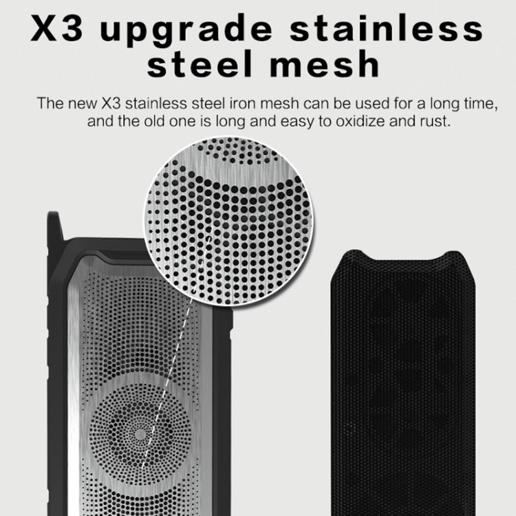 X3 5W Outdoor IPX7 Waterproof Wireless Bluetooth Speaker, Support Hands-free / USB / AUX / TF Card