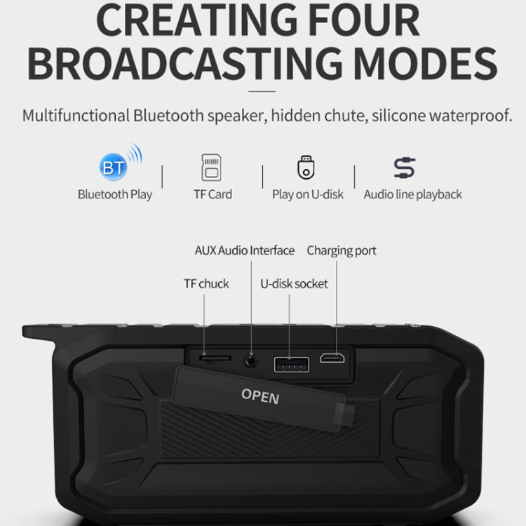 X3 5W Outdoor IPX7 Waterproof Wireless Bluetooth Speaker, Support Hands-free / USB / AUX / TF Card