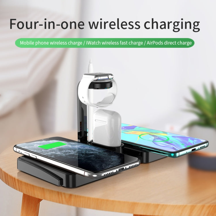 K04 4 in 1 10W Qi Standard Wireless Charger for Mobile Phones & iWatch & AirPods