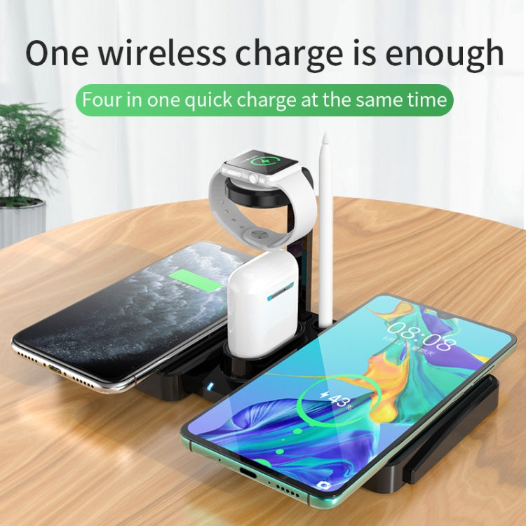 K04 4 in 1 10W Qi Standard Wireless Charger for Mobile Phones & iWatch & AirPods
