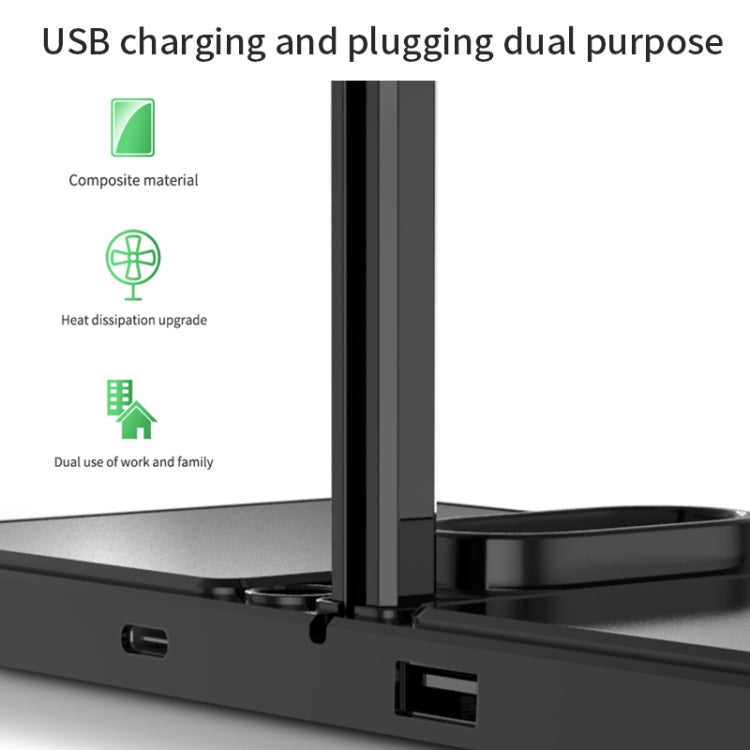 K04 4 in 1 10W Qi Standard Wireless Charger for Mobile Phones & iWatch & AirPods