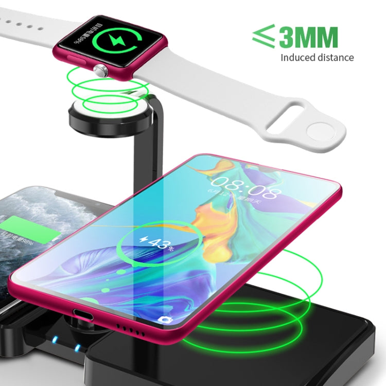 K04 4 in 1 10W Qi Standard Wireless Charger for Mobile Phones & iWatch & AirPods