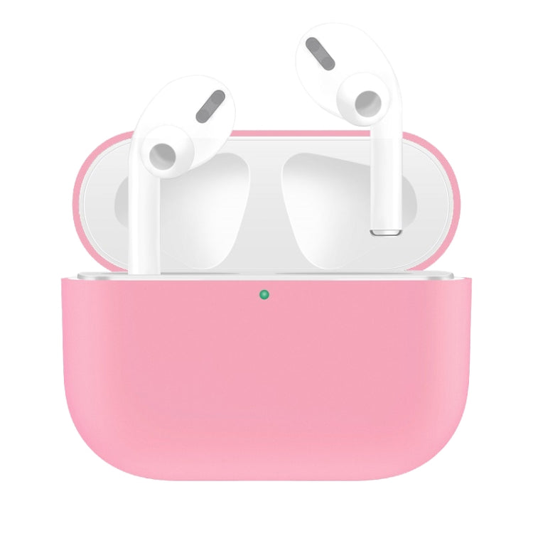 For AirPods Pro Solid Color Silicone Earphone Protective Case, Green, Grey, Watermelon Red, Light Purple, Red, Black, White, Yellow, Pink