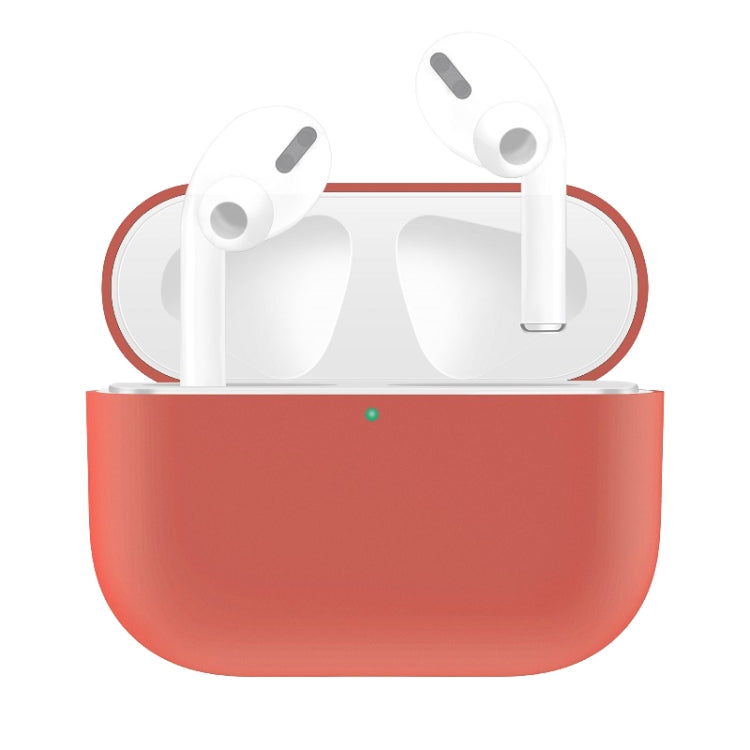 For AirPods Pro Solid Color Silicone Earphone Protective Case, Green, Grey, Watermelon Red, Light Purple, Red, Black, White, Yellow, Pink