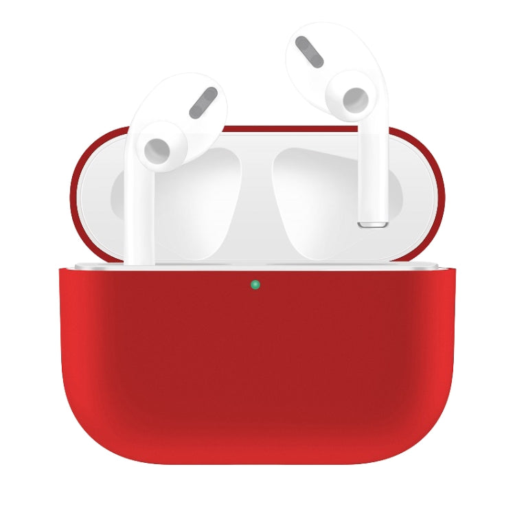 For AirPods Pro Solid Color Silicone Earphone Protective Case, Green, Grey, Watermelon Red, Light Purple, Red, Black, White, Yellow, Pink