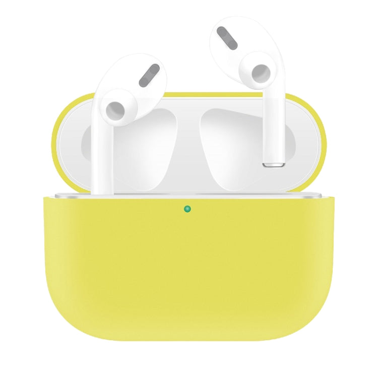 For AirPods Pro Solid Color Silicone Earphone Protective Case, Black, Yellow, Pink, Grey, Light Purple