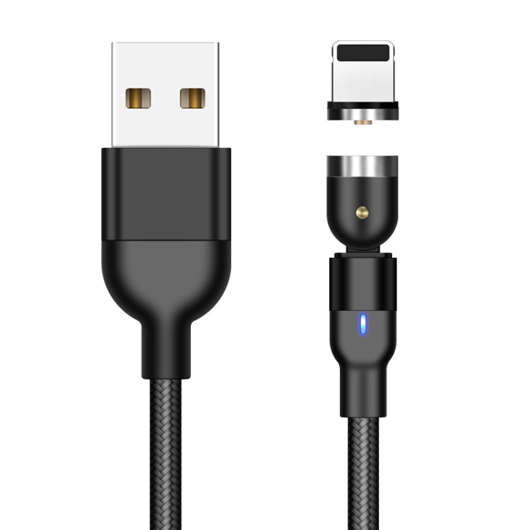 Câble de charge magnétique rotatif en nylon tressé USB vers 8 broches, sortie 2 A, 1 m, 8 broches