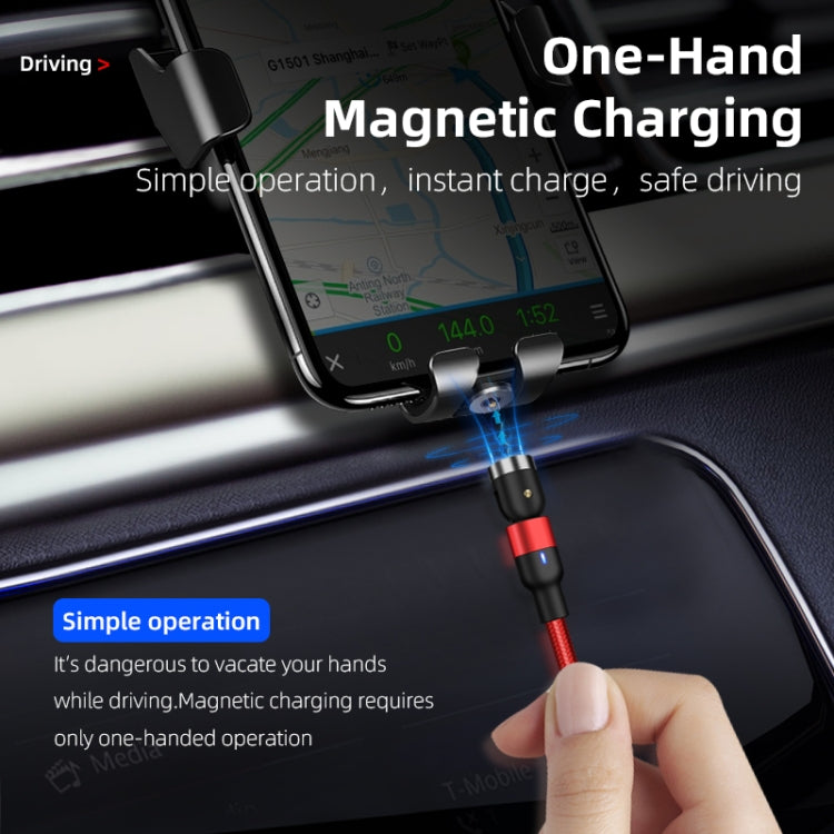 Câble de charge magnétique rotatif en nylon tressé USB vers 8 broches, sortie 2 A, 1 m, 8 broches
