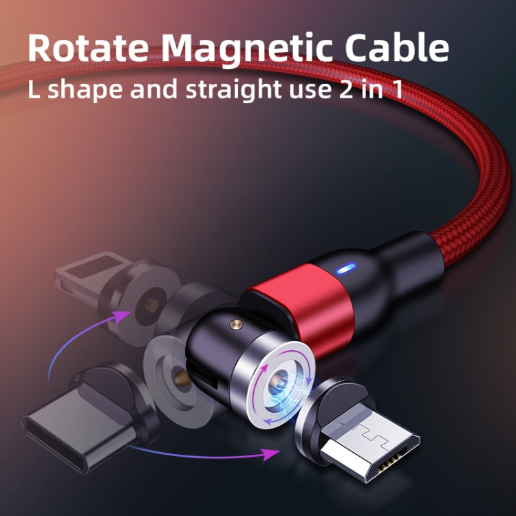 Câble de charge magnétique rotatif en nylon tressé USB vers 8 broches, sortie 2 A, 1 m, 8 broches