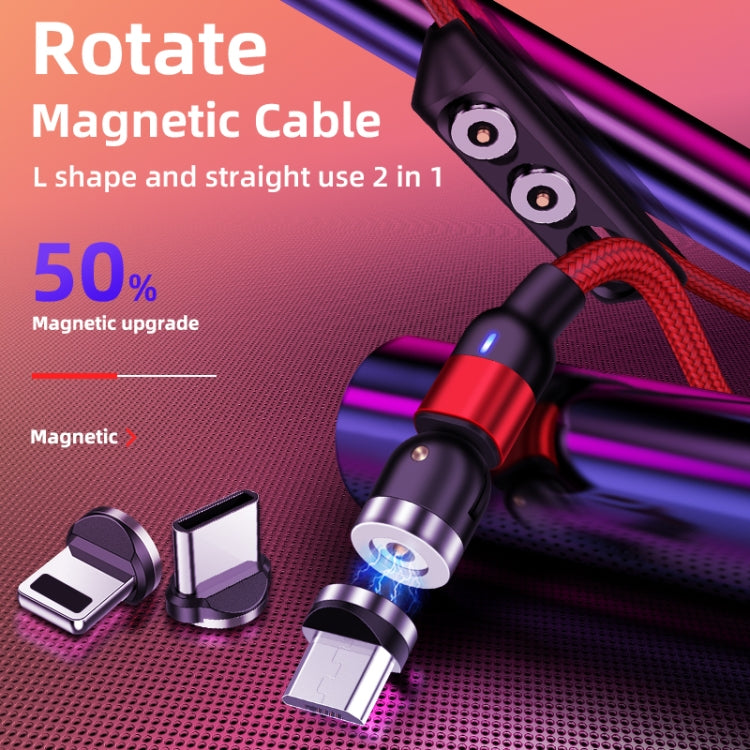 Câble de charge magnétique rotatif en nylon tressé USB vers 8 broches, sortie 2 A, 1 m, 8 broches