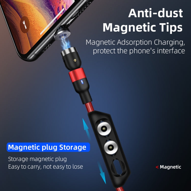 Câble de charge magnétique rotatif en nylon tressé USB vers 8 broches, sortie 2 A, 1 m, 8 broches