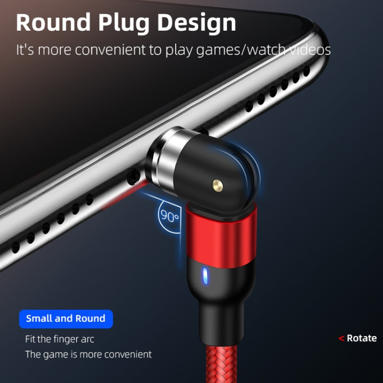 Câble de charge magnétique rotatif en nylon tressé USB vers 8 broches, sortie 2 A, 1 m, 8 broches