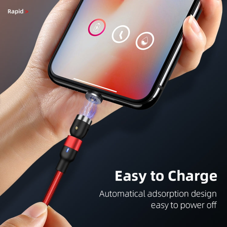 Câble de charge magnétique rotatif en nylon tressé USB vers 8 broches, sortie 2 A, 1 m, 8 broches