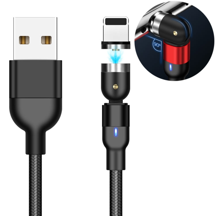 Câble de charge magnétique rotatif en nylon tressé USB vers 8 broches, sortie 2 A, 1 m, 8 broches